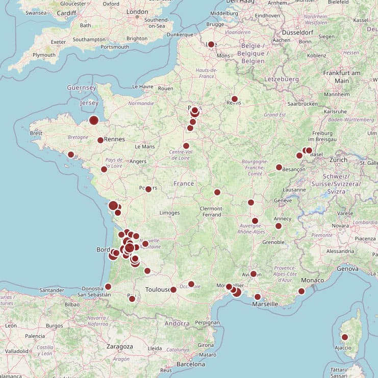 Carte de nos clients