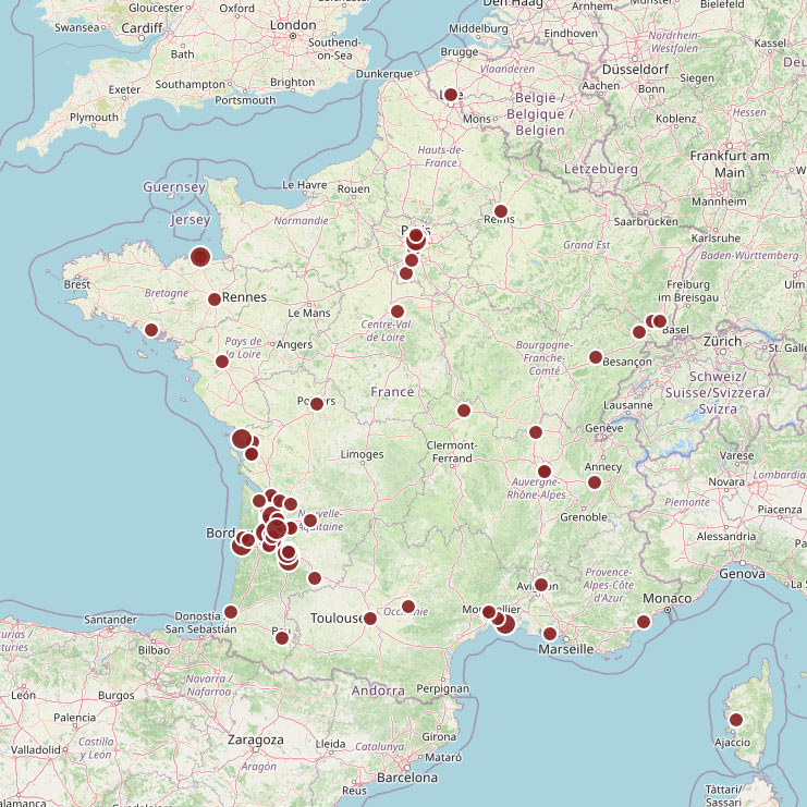 Carte de nos clients